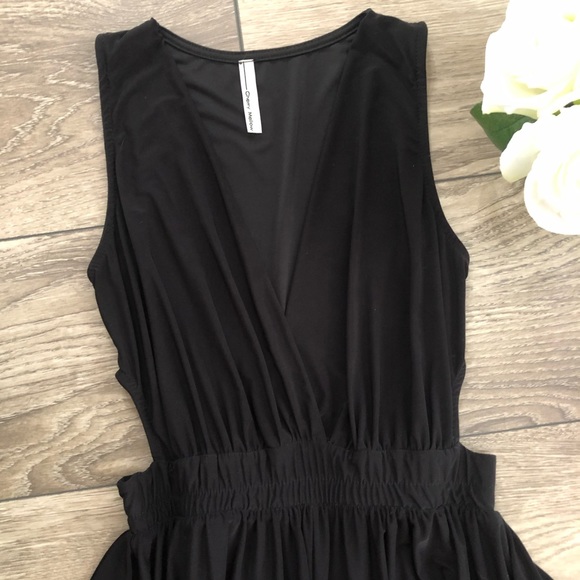 CHERRY MELLOW black hip draped cut out deep v-neck jumpsuit size small/xsmall - Picture 2 of 8